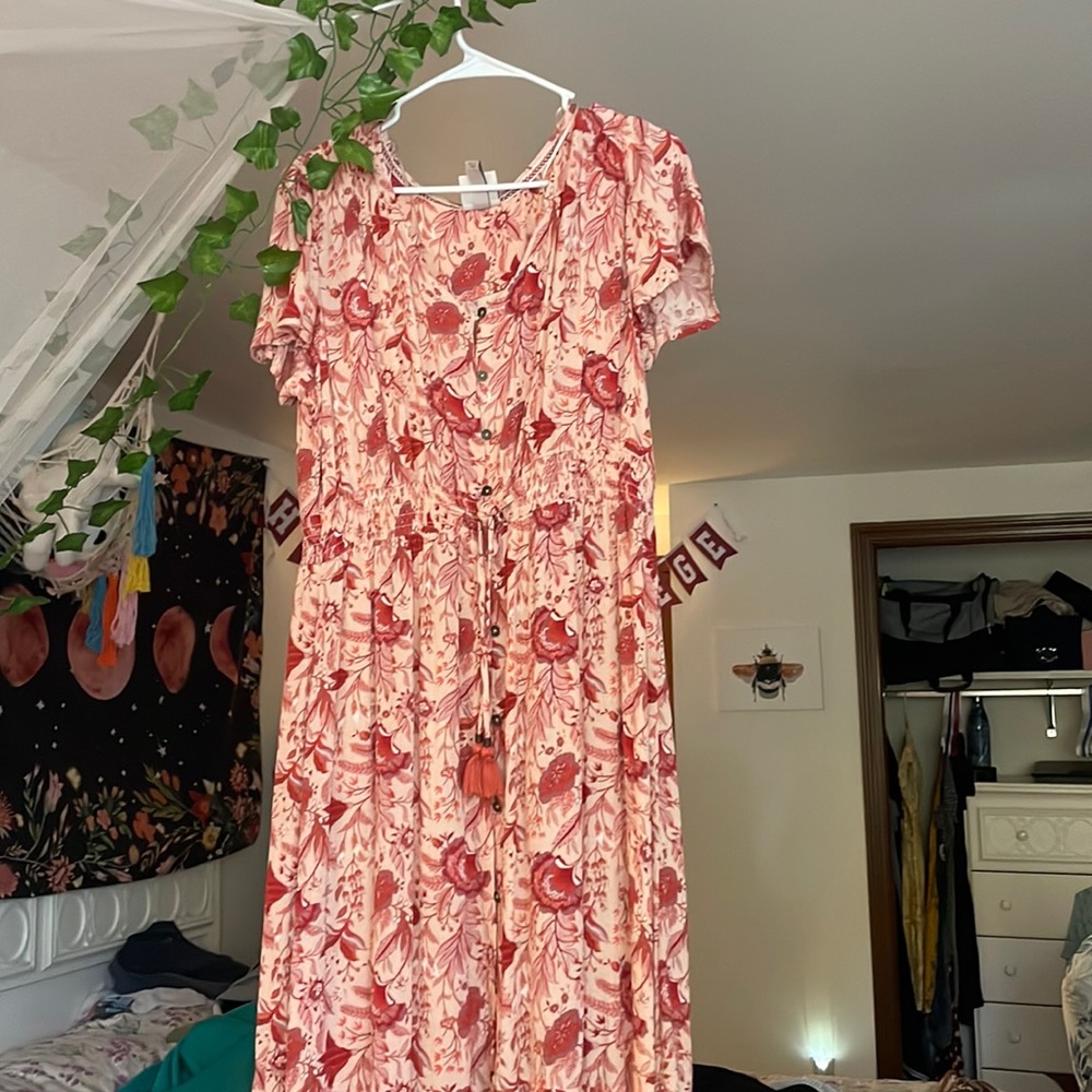 Target Xnox Rose Flutter Short Sleeve Floral Maxi Dress